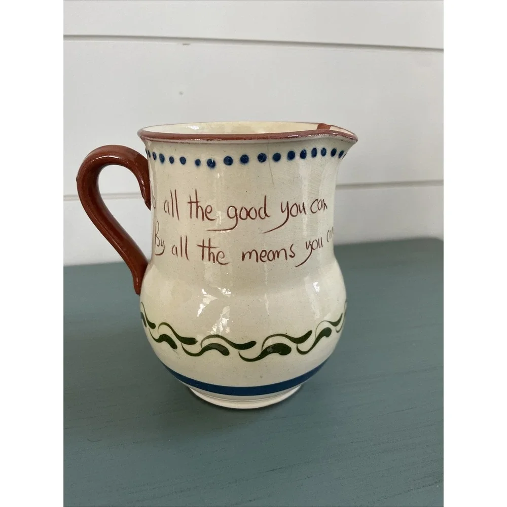 Vintage Torquay England Motto Ware Creamer 